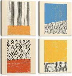 BINCUE Pack of 4 Abstract Boho