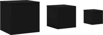 Black Engineered Wood Nesting Tables, Set