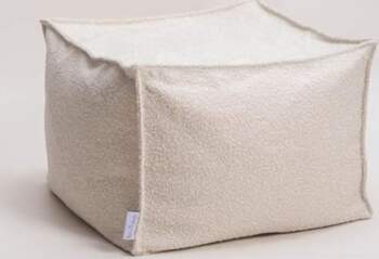 Brooklyn White Pouf - Rectangular Bouclé
