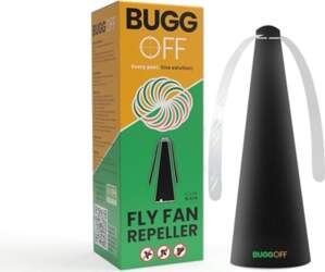 BUGGOFF ventilators ar divām lāpstiņām, kas