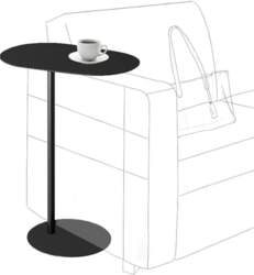 C-Shaped Side Table, Iron Side Table