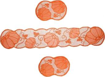 Cabilock Orange Place Mat with Pumpkin