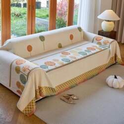 Chenille Sofa Throw Blanket with Tassel