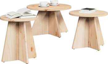 Coffee Table Set of 3 Natural