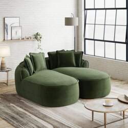 Comfortable Chenille Cloud Double Sofa, Frameless