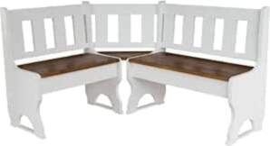 Corner Bench Solid Pine Eco White