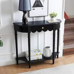 Crescent Moon Console Table Black with