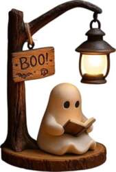 Cute Ghost Reading Lantern, 3D LED