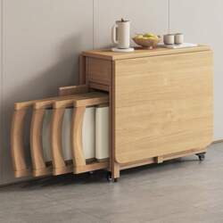 Dining Table Set, Solid Wood Folding
