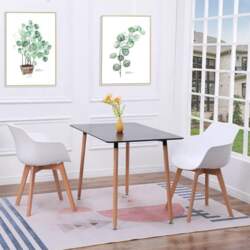 Dining Table with 2 Chairs, Rectangular