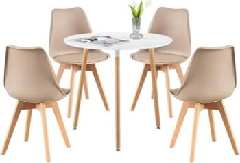 Dining Table with 4 Chairs, 80