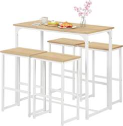 Dining Table with 4 Chairs, Bar