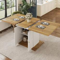Dining Table with Relief Pattern, Extendable