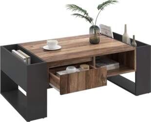HAINEW Retro Coffee Table with One