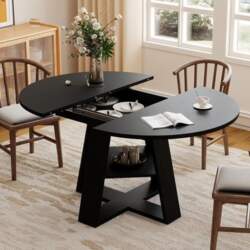 Hawthyhome Round Dining Table Extendable for