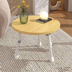 Height Adjustable Round Folding Table for