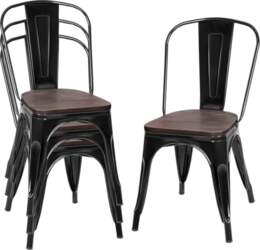 HOMASIS Set of 4 Stackable Dining