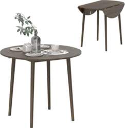 HOMCOM Folding Dining Table Round Extendable