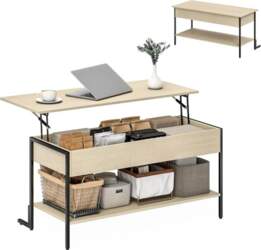 HOMCOM Open Shelf Coffee Table 95