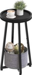HOOBRO Round Side Table, Small Bedside