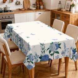 Hydrangea Flowers Tablecloth Rectangle Wipe Clean