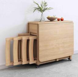 JINTENG Folding Dining Table, Extendable Dining