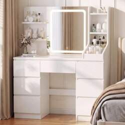 JUMMICO Dressing Table with LED Mirror