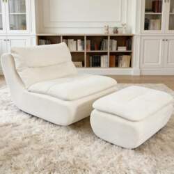 Large Bean Bag Sofa with Stool