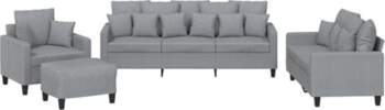 Light Grey 3 Seater Sofa Set