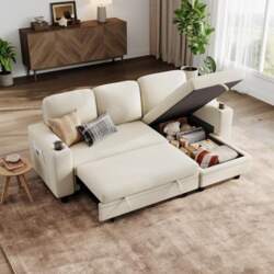 LINSY HOME Sofa Bed, Extendable Couch