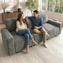Merax 3-Seater Sofa with Sleep Function