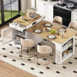 Merax Extendable Dining Table with Wheels