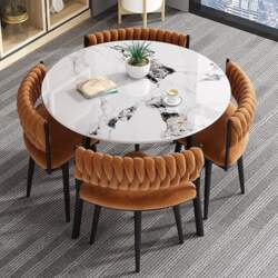 Modern 5-Piece Round Dining Table Set