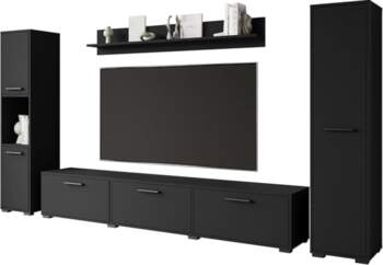 Modern Black Graphite Matt 4-Piece Wall
