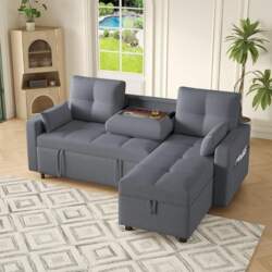 Modern L-shaped Sofa Bed with Sleep