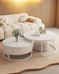 Modern Round Coffee Table, Set of