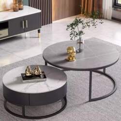 Modern Round Coffee Table Set with