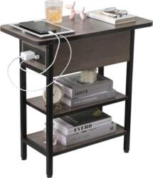 Modern Side Table with Charging Station