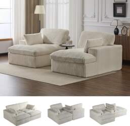 PixelPilot Cord Sofa, 2 Seater Sofa