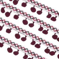 QUARKZMAN Bestickte Pompons Bordüre 20 Meter