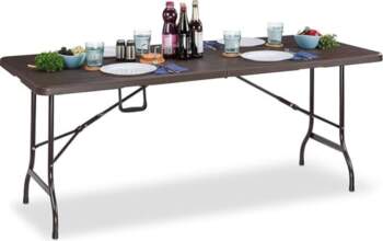 Relaxdays Garden Table Square Folding Table