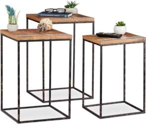 Relaxdays Set of 3 Side Tables