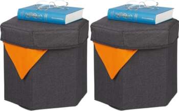 Relaxdays Stool with Storage Space, Foldable