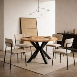 Round Extendable Table for Dining Room