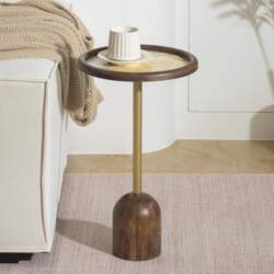 Round Side Table, Small Wooden Side