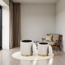 Set of 2 Stools with Storage