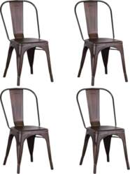 Set of 4 Stackable Dining Chairs