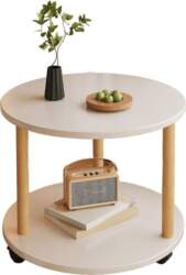 Side Table Couch with Wheels, Round