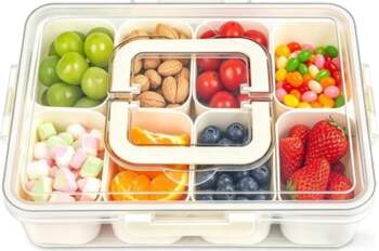 Snackbox mit 8 Fächern, Snackteller mit