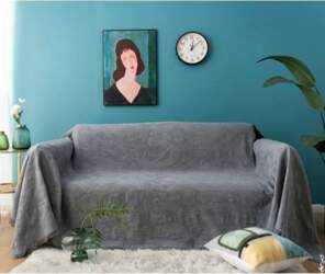 Sofa Cover, Dark Grey, Polyester, Washable